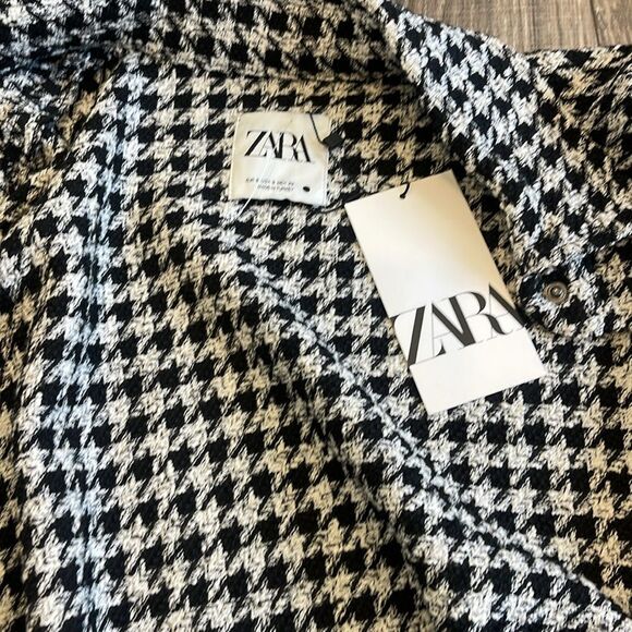 Zara Houndstooth Snap Button Jacket - Picture 7 of 7